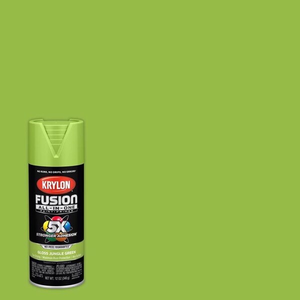 Short Cuts Krylon Fusion All-In-One Gloss Jungle Green Paint+Primer Spray Paint 12 oz K02712007 - main